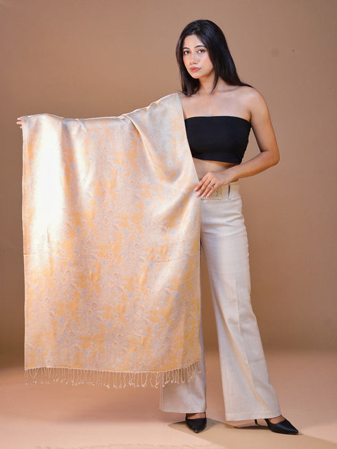 Women's Formal Woollen Stole With Zari